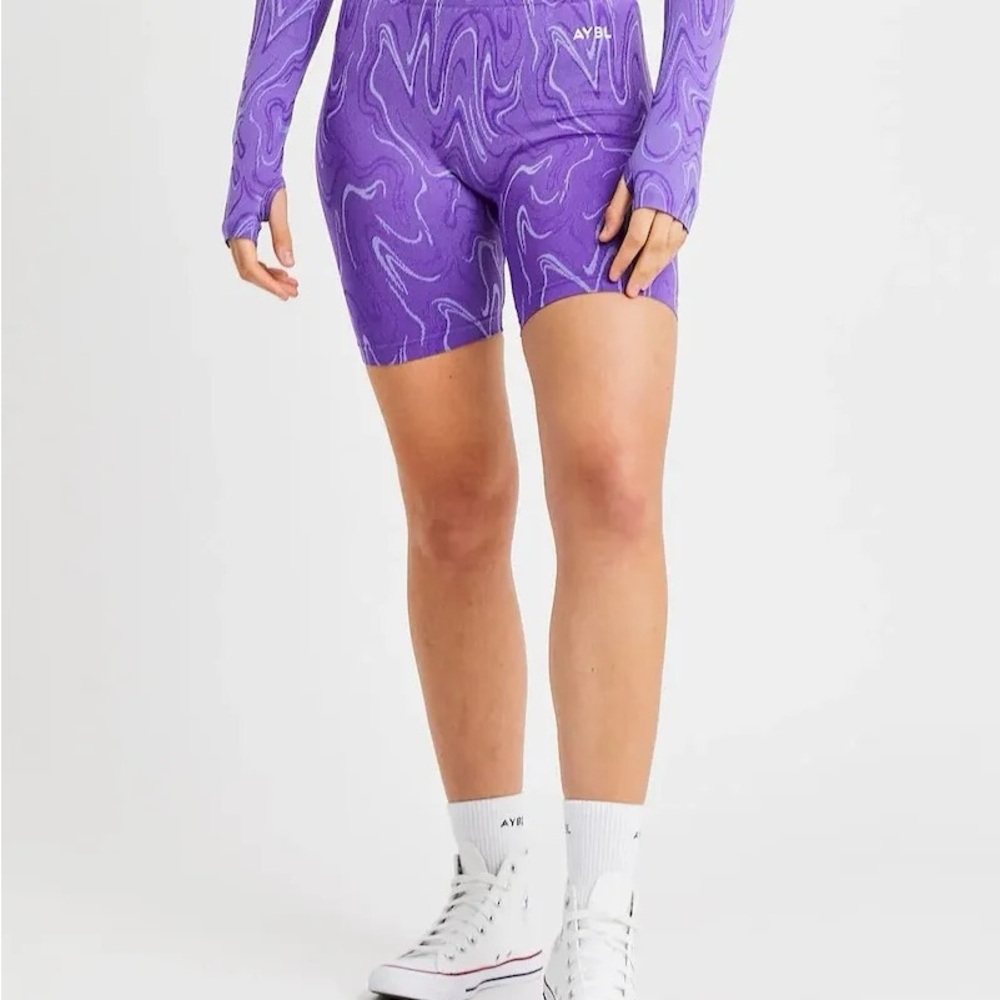 AYBL Purple Swirl Crop Top and Shorts Set - Picture 5 of 5